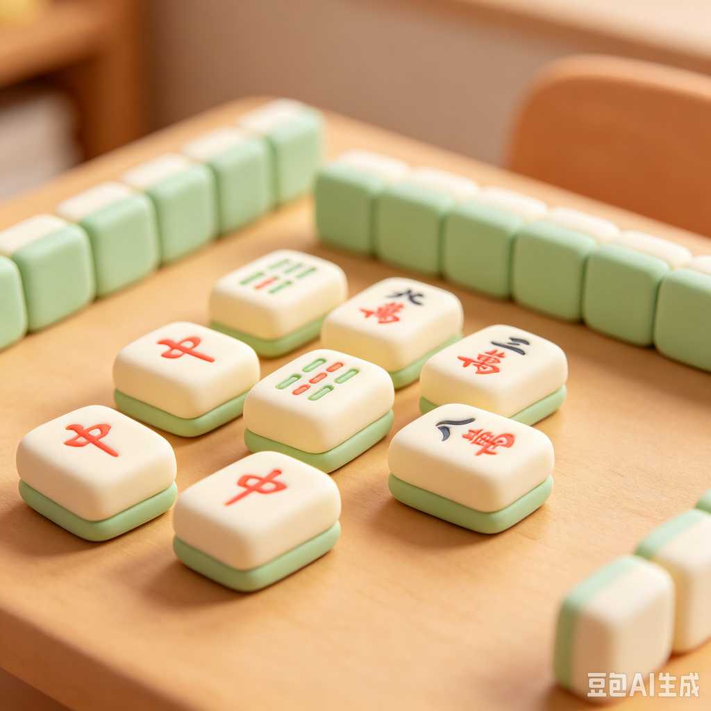 stylish text mahjong set